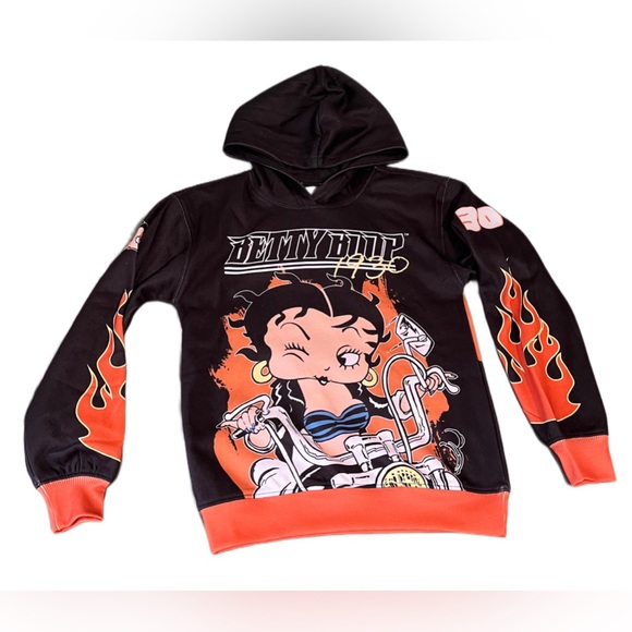 BETTY BOOP FASHION NOVA Juniors GRAPHIC PRINT HOODIE SIZES 7/8 (XS/S) NWT - Picture 7 of 12